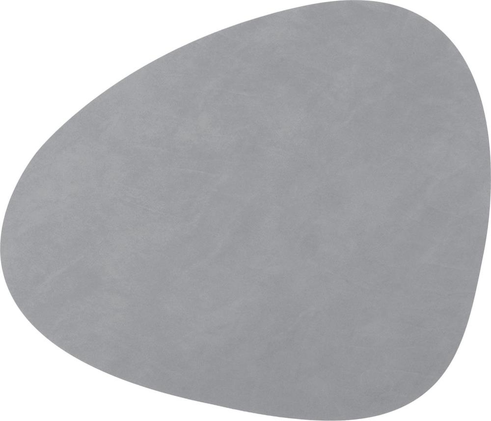 Platzset curve anthrazit grau Leder recycelt