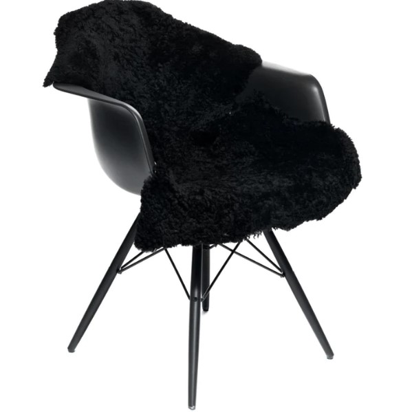 Lammfell MERINO short curly black