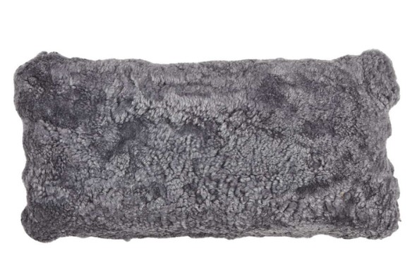 Kissen Lammfell Curly hellgrau