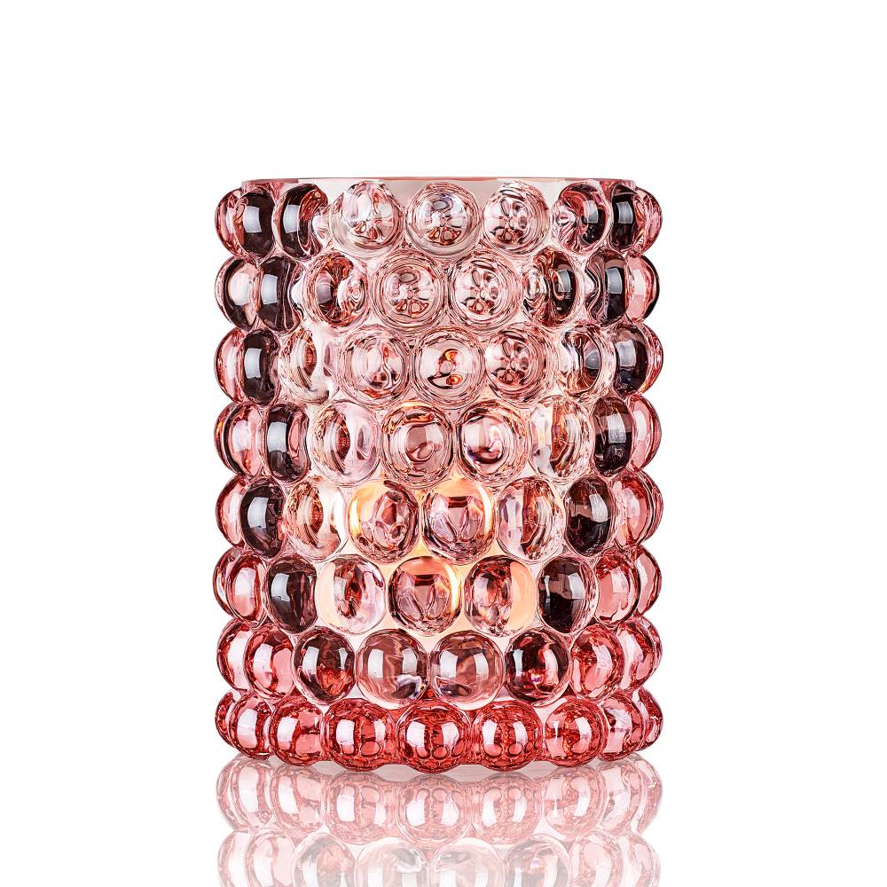TEELICHTHALTER & VASE BOULE - ROSE