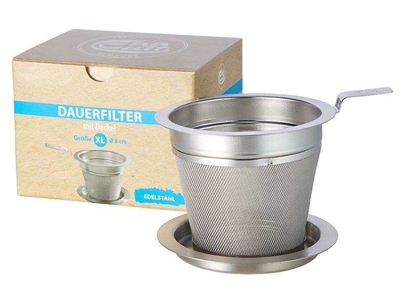 Edelstahlfilter mit Deckel - XL
