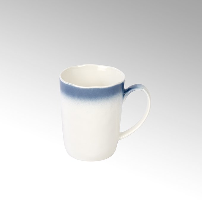 Becher PIANA weiß mit ciel Farbverlauf