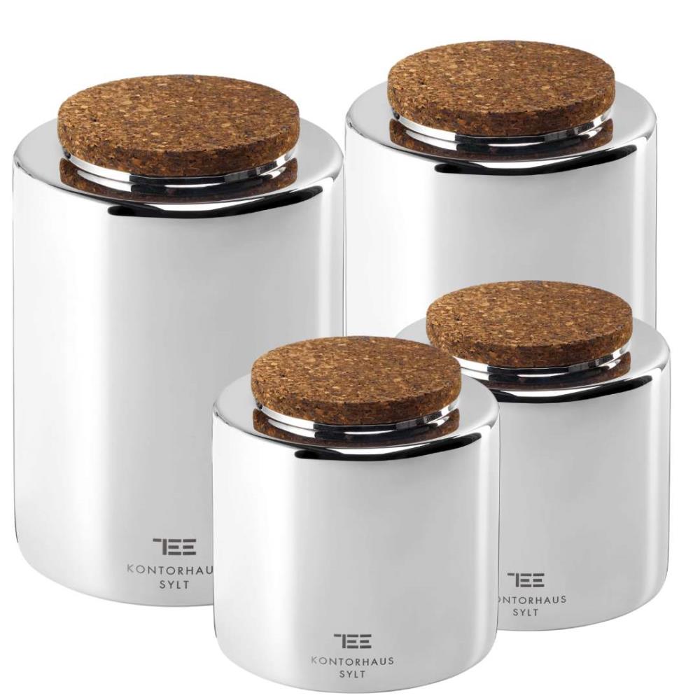 4er Set Kontorhaus Teedose + 1 Dose geschenkt dazu