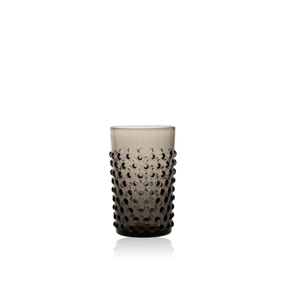 TRINKGLAS HOBNAIL RAUCHSCHWARZ
