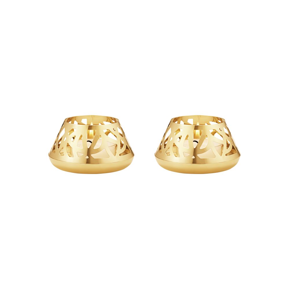 2er Set Teelichthalter 2023 gold