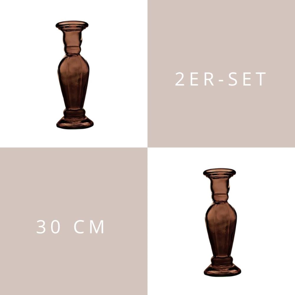 2er Set Kerzenleuchter ANADIR braun 30cm