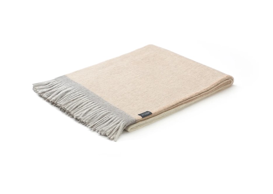 Decke MERIMA weiß beige