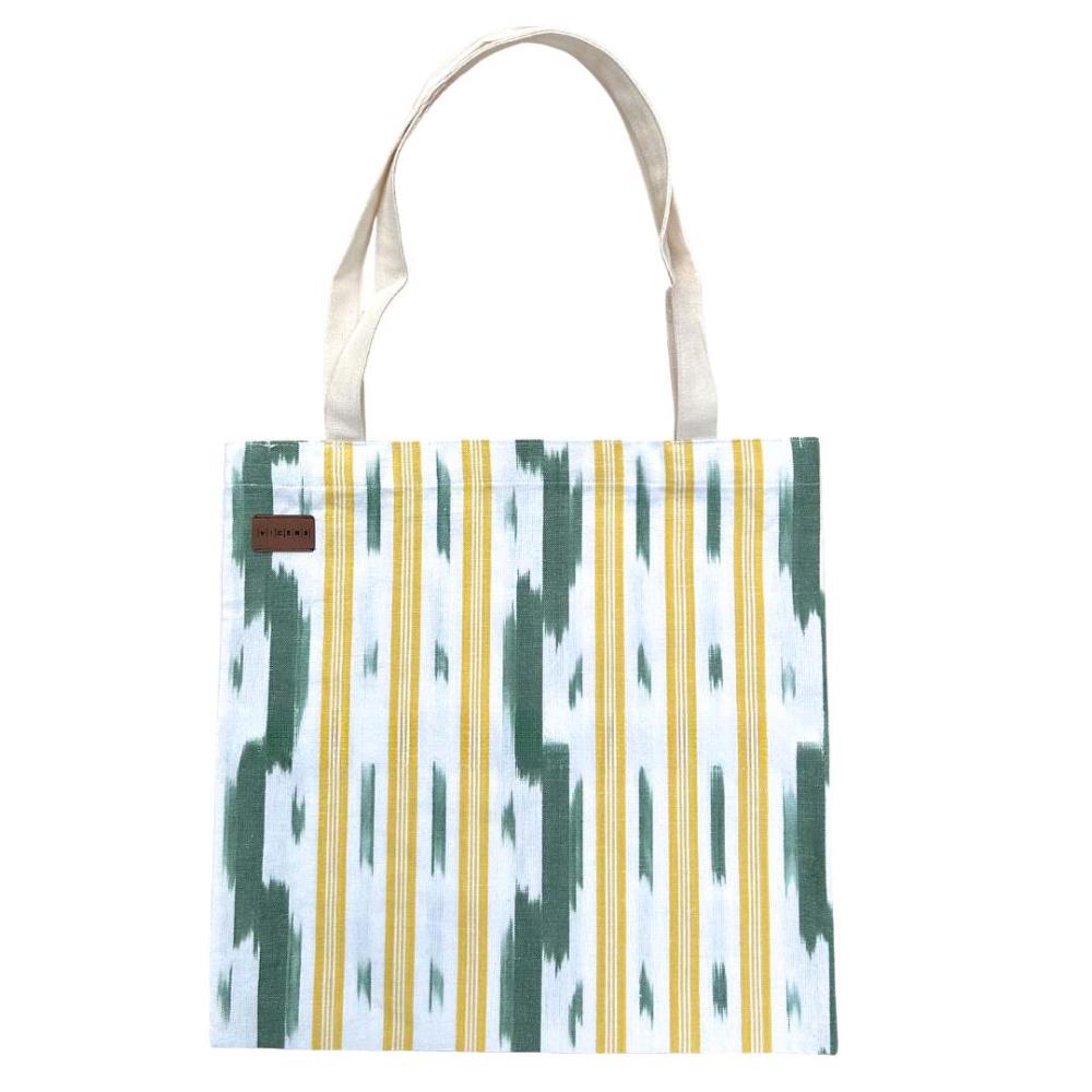 Tasche TOTE BAG IKAT gelb grün 40cm