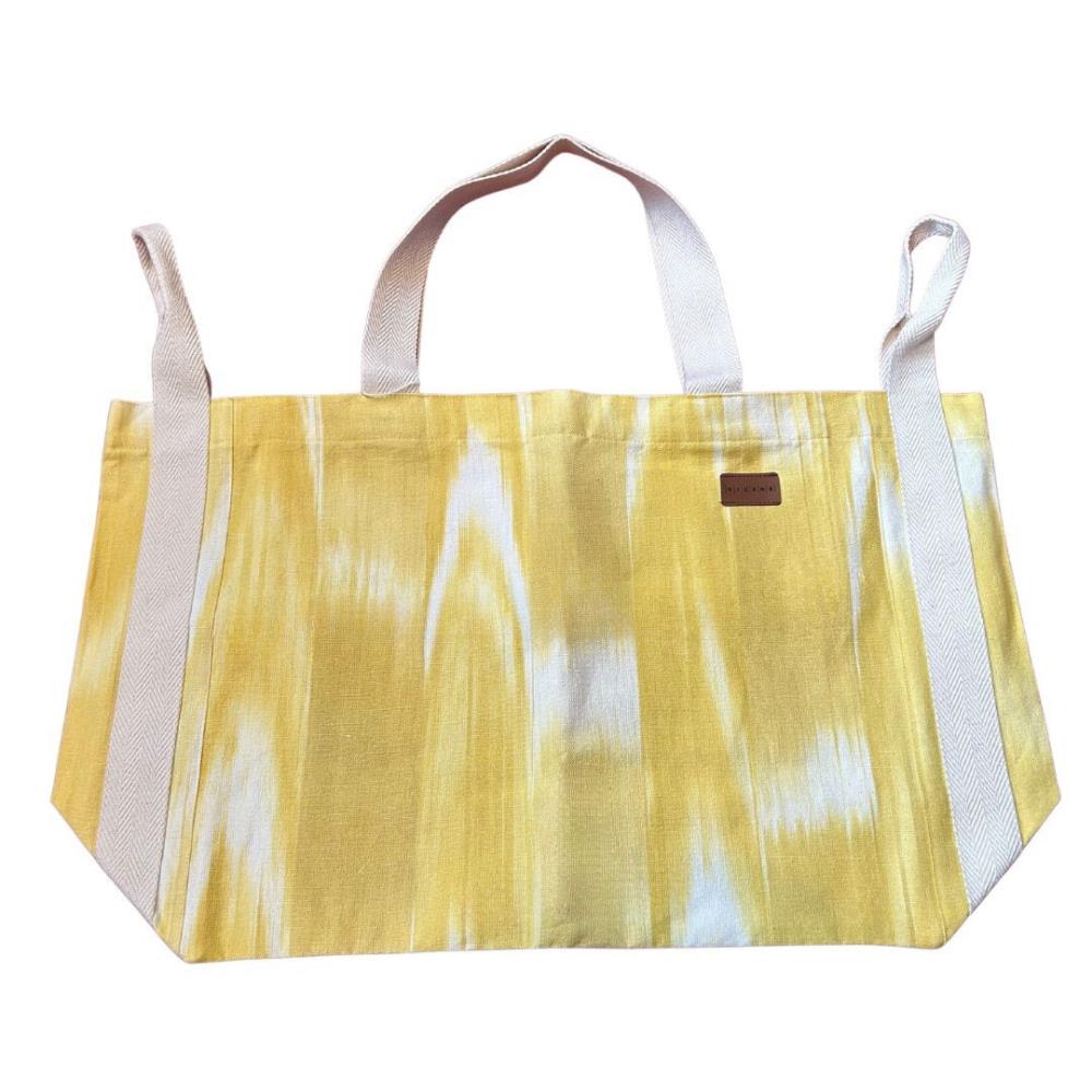 Tasche BEACH BAG gelb weiß 64cm